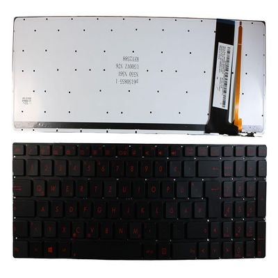 Power4Laptops German Layout Backlit Black Replacement Laptop Keyboard Compatible with Asus N550JK-CN453H