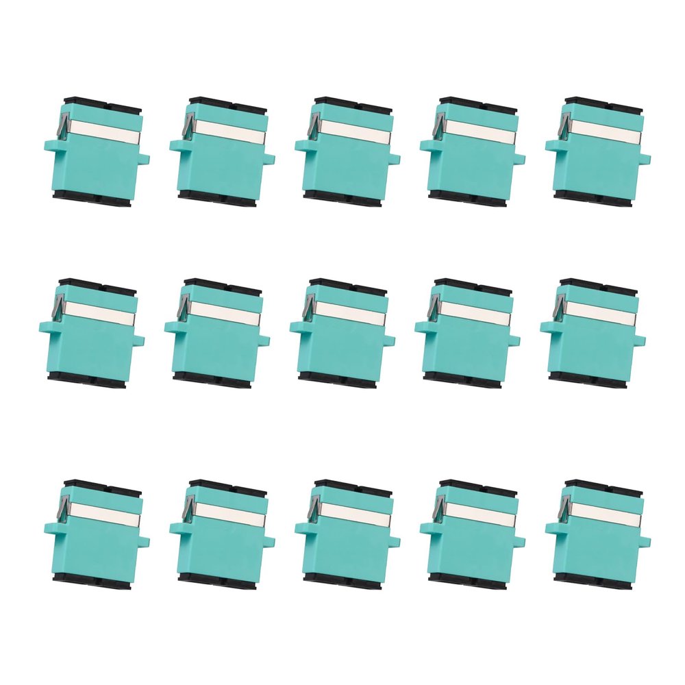 fyboptwu - 15 pcs SC Fiber Optical Coupler SC OM3 Multimode (MM) Duplex Fiber Optic Adapter SC Female to SC Female OM3 Duplex Multi Mode Network Internet Connector Adapter