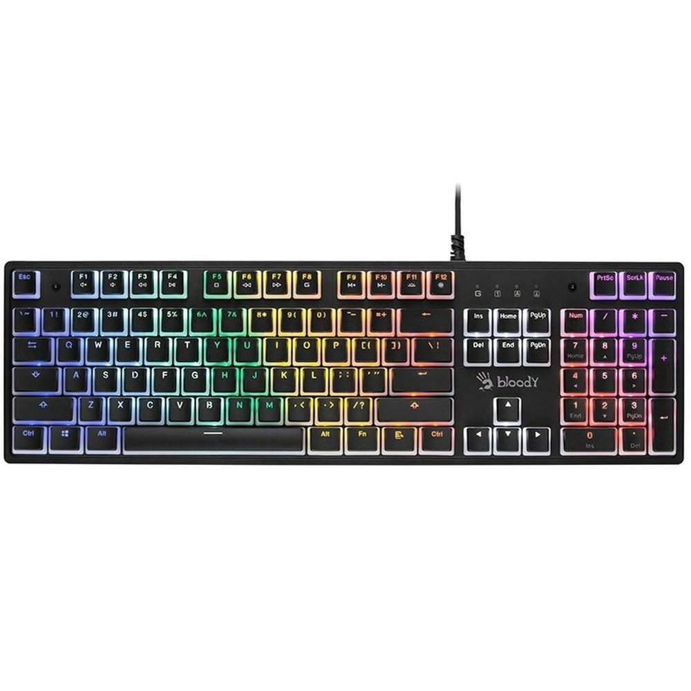A4 Tech Keyboard A4TKLA47115 Black Multicolor QWERTY