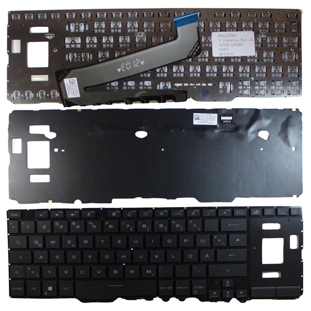Power4Laptops German Layout Backlit Black Replacement Laptop Keyboard Compatible with Asus Zephyrus GX550lxs-hc145ts
