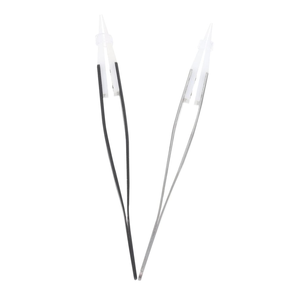 Angoily 2pcs Ceramic Insulation Tweezers Metal Handle for Electronics Soldering High-temperature Resistant Non-conductive Design for Precision Work and Maintenance