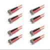 SpeedyFiberTX 4-Pack 100 Feet ST to ST Fiber Optic Patch Cable, Red and Black Boots, Corning InfiniCor Multimode OM1 62.5/125um Optical Fiber, Duplex Orange Riser OFNR Cable Jacket view 1