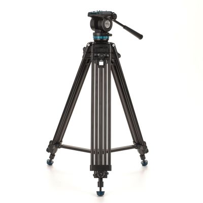 Benro Video Tripod Kit  Professional Aluminum Twin-Leg Tripod with Fluid Head, Pan Handle, Mid-Level Spreader, Carrying Case, and 11 lb Load Capacity for DSLR, Mirrorless, and Camcorder (KH25PC)