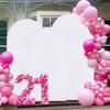 7.2ft 6.6ft 6ft White Arch Backdrop Cover Set of 3, Wrinkle-Free Stretch Spandex Chiara Stand for Wedding, Party, Baby Shower, Mother's Day Photo view 1