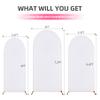 7.2ft 6.6ft 6ft White Arch Backdrop Cover Set of 3, Wrinkle-Free Stretch Spandex Chiara Stand for Wedding, Party, Baby Shower, Mother's Day Photo view 2