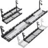 Under Desk Cable Management Raceway Clamp 2 Hole 31Inch No Dril Cord Organizer for Standing Desk Sturdy Metal Office Desk Wire Management - No Damage to Table view 1