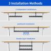 Under Desk Cable Management Raceway Clamp 2 Hole 31Inch No Dril Cord Organizer for Standing Desk Sturdy Metal Office Desk Wire Management - No Damage to Table view 3