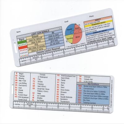 Crystal Pilot VFR-IFR Bag Tag with Sectional Scale and Metar Cheat Sheet with Scale