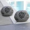 Alpine Corporation 9" Tall Solar Bluetooth Rock Speaker, Weather-Resistant High Fidelity Outdoor Audio System with 50 Foot Range, Gray, Set of 2 view 2