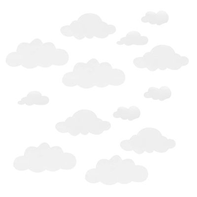 Abaodam Cloud Wall Stickers 96Pcs Self-Adhesive Vinyl Decals for Kids Room Nursery Decor Removable Cloud Decals for Windows and Walls Assorted Sizes