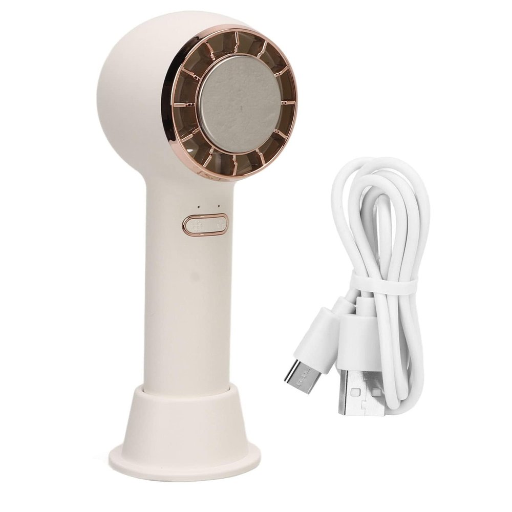 Xcello Mini Handheld Fan USB Rechargeable Portable Pocket Fan with Cooling Plate for Makeup, Kids, and Women (White)