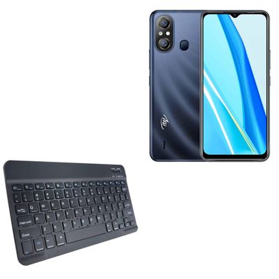 BoxWave Keyboard Compatible with itel A49 - SlimKeys Bluetooth Keyboard, Portable Thin with Chiclet-Style Keys - Jet Black
