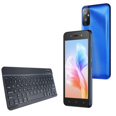BoxWave Keyboard Compatible with itel A23S - SlimKeys Bluetooth Keyboard, Portable Thin with Chiclet-Style Keys - Jet Black