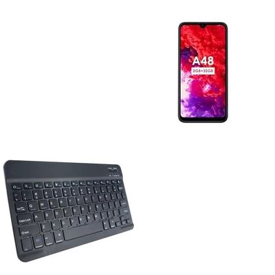 BoxWave Keyboard Compatible with itel A48 - SlimKeys Bluetooth Keyboard, Portable Thin with Chiclet-Style Keys - Jet Black