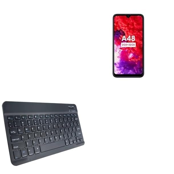 BoxWave Keyboard Compatible with itel A48 - SlimKeys Bluetooth Keyboard, Portable Thin with Chiclet-Style Keys - Jet Black