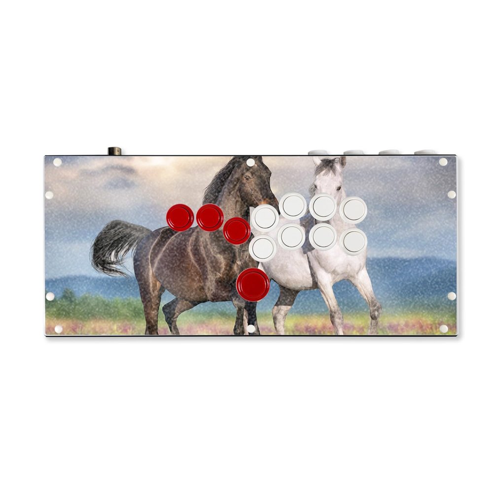 Glossy Glitter Gaming Skin Compatible with Hit Box (PS4/PC) - Horse Contrast - Premium 3M Vinyl Protective Wrap Decal Cover - Easy to Apply | Crafted in The USA by MightySkins