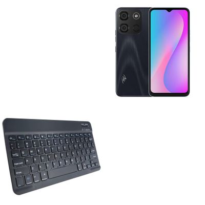BoxWave Keyboard Compatible with itel A60 - SlimKeys Bluetooth Keyboard, Portable Thin with Chiclet-Style Keys - Jet Black