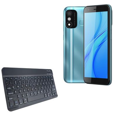 BoxWave Keyboard Compatible with itel A27 - SlimKeys Bluetooth Keyboard, Portable Thin with Chiclet-Style Keys - Jet Black