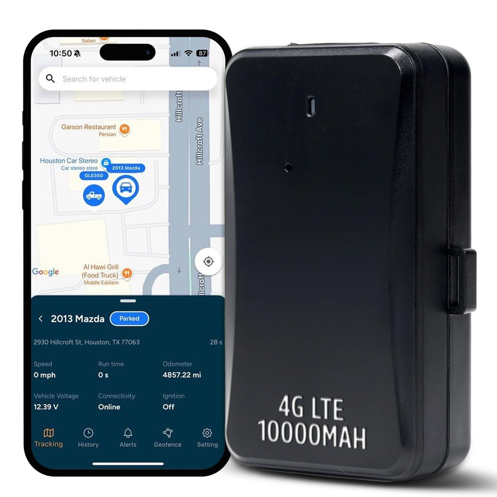 Trackhawk Magnetic GPS Trailer Tracker - 4G LTE Tracking Device with 10,000mAh Battery, Weather-Resistant for Cars, Trucks, Trailers, and Asset Monitoring - Subscription Required