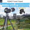 Carbon Fiber Travel Tripod-INNOREL P254CF 60" Professional Compact Camera Tripod Stand for Digital DSLR Travel with Fast Flip Buckle Special-Shaped Center Column 0.98in/25mm Tube Max Load 26.5lb/12kg view 2