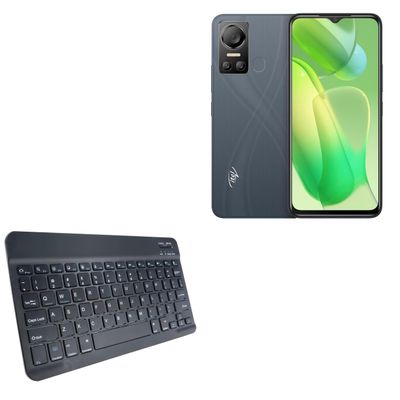 BoxWave Keyboard Compatible with itel S18 - SlimKeys Bluetooth Keyboard, Portable Thin with Chiclet-Style Keys - Jet Black