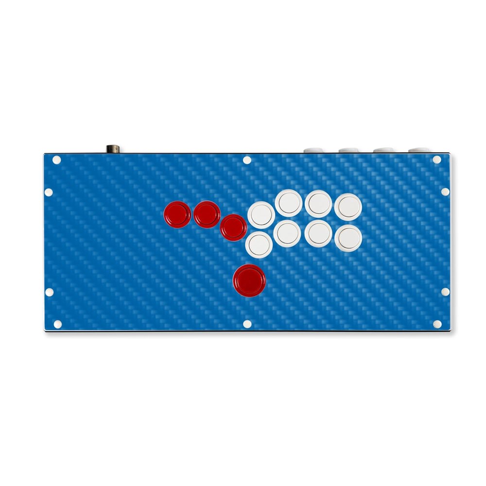 Carbon Fiber Gaming Skin Compatible with Hit Box (PS4/PC) - Solid Blue - Premium 3M Vinyl Protective Wrap Decal Cover - Easy to Apply | Crafted in The USA by MightySkins