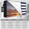 EZON-CH Outdoor TV Cover 30-32 inch, Weatherproof TV Display Screen Protector Outdoor TV Enclosure for Seal Full Coverage - Navy Blue White Stripe Outside LED, LCD, OLED Flat Screen TVs view 2