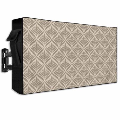 Outdoor TV Cover 40-43 inch, Weatherproof TV Display Screen Protector Outdoor TV Enclosure for Seal Full Coverage - Retro Brown Floral Modern Abstract Geometric Outside LED, LCD, OLED Flat Screen TVs