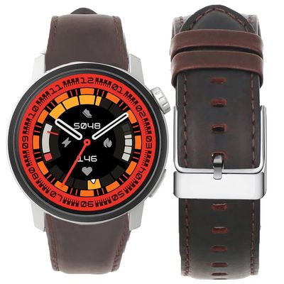 Lamshaw Compatible with COROS PACE 3 Bands, 20mm, 22mm Genuine Leather Band Replacement Smartwatch Strap Wristband Compatible for COROS PACE 3 / APEX 2 Pro / APEX Pro / APEX 46mm/APEX 2 / PACE 2 / APEX 42mm Smartwatch (22mm size band, Coffee)