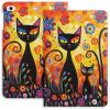 Cats and Flowers Case for iPad iPad Mini 5/4/3/2/1(7.9- Inch) iPad Mini 6 (8.3-inch, 2021) with Pencil Holder, Protective Case with Soft TPU Back, Auto Sleep/Wake Cover view 1