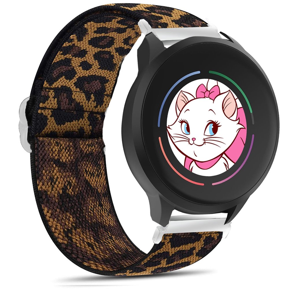 Lamshaw Compatible with iTouch Sport 4 Bands, 20mm Stretch Elastics Nylon Adjustable Replacement Strap Accessories for Men & Women Compatible for iTouch Sport 4 / Sport 3 / AIR 3 40MM Smartwatch (Leopard)