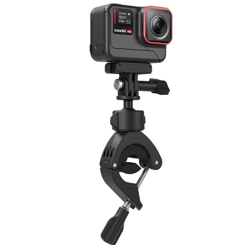 Bike Handlebar Mount for Insta360 Ace Pro/Action 4,Bike Handlebar Clamp Metal Bracket Expansion Mount,360 Adjustment,1/4" Screw Adapter,Camera Accessory
