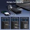 Lemorele 72W Powered USB Hub - 10-Port Splitter Hub (7 Data Transfer + 1 Smart USB Charging + 2 USB C Charging) with Individual LED On/Off Switches, USB 3.0 Hub, for Mac, PC & More view 3