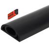 Wood-Effect PVC Half Round Cable Raceway, Self-Adhesive Backing Paintable Cable Trunking/Durable Wall Mount Cable Concealer Management for Office Home Appliances (Size : Black-20mm(79/100in)) view 1