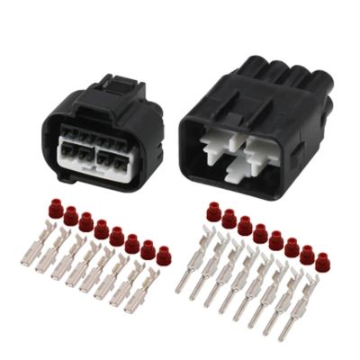 VAIGAI Yige Store 1/5/10/20/50 Sets 8 Pin 90980-10897 90980-10896 Connector Reversing Radar Assembly PDC Plug Fit Compatible XRV CRV to/Y;TA Supra MK4 (Color : 8p Female Male, Size : 10 Sets_8P)