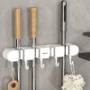 CATSELURRY Hook Up Wall Mount Broom Grippers Mop and Broom Holder Self Adhesive No Drilling Broom and Dustpan Hanger for Home Garden view 2