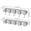CATSELURRY Hook Up Wall Mount Broom Grippers Mop and Broom Holder Self Adhesive No Drilling Broom and Dustpan Hanger for Home Garden view 3
