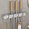 CATSELURRY Hook Up Wall Mount Broom Grippers Mop and Broom Holder Self Adhesive No Drilling Broom and Dustpan Hanger for Home Garden view 4
