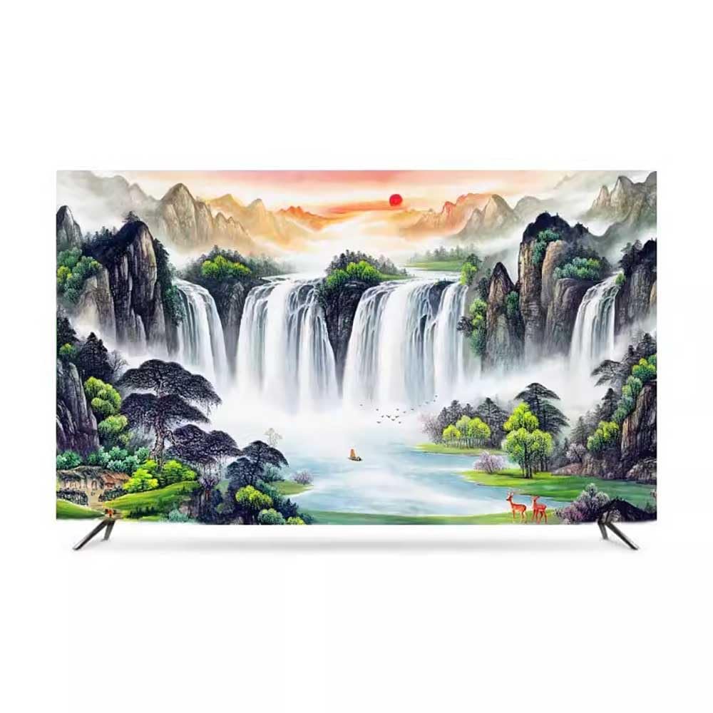 32-86in Water and Sky High Elasticity TV Dust Cover, Indoor TV Set Cover Monitor Dust Cover Anti-static Flat Screen Protector Universal Cover