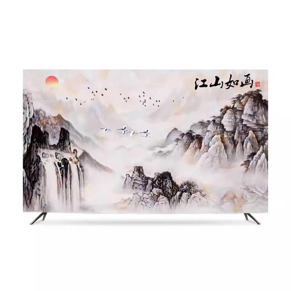 32-86in Water and Sky High Elasticity TV Dust Cover, Indoor TV Set Cover Monitor Dust Cover Anti-static Flat Screen Protector Universal Cover