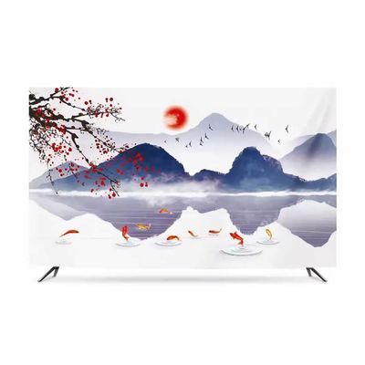 32-86in Water and Sky High Elasticity TV Dust Cover, Indoor TV Set Cover Monitor Dust Cover Anti-static Flat Screen Protector Universal Cover