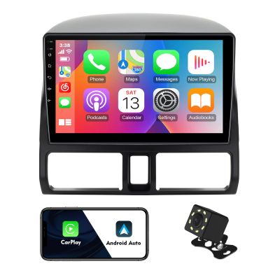 9-inch Android 12 Double Din Car Stereo for Honda CR-V 2002-2006 IPS Touchscreen Screen Car Radio with Carplay & Android Auto Support Backup Camera GPS FM Navi BT SWC