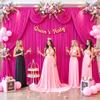 6 Panels Fuchsia Backdrop Curtain for Parties Birthday Party Wrinkle Free Hot Pink Photo Curtains Backdrop Drapes Fabric Decoration for Wedding 30ft(W) x 10ft(H) view 2