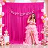 6 Panels Fuchsia Backdrop Curtain for Parties Birthday Party Wrinkle Free Hot Pink Photo Curtains Backdrop Drapes Fabric Decoration for Wedding 30ft(W) x 10ft(H) view 4