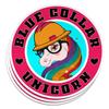 (3PCS) Blue Collar Unicorn Sticker Hard Hat Sticker Funny Rainbow Unicorn Die-Cut Waterproof Vinyl Sticker for Water Bottle Tumbler Phone Case Laptop Cars Helmet Decal Gifts for Dad Worker (3 inches) view 1
