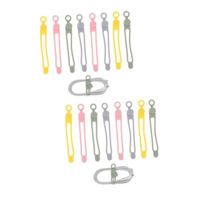 OSALADI 16pcs Silicone Cable Ties Flexible Cable Organizer for Efficient Cord Management Power Cords and Chargers and Tidy