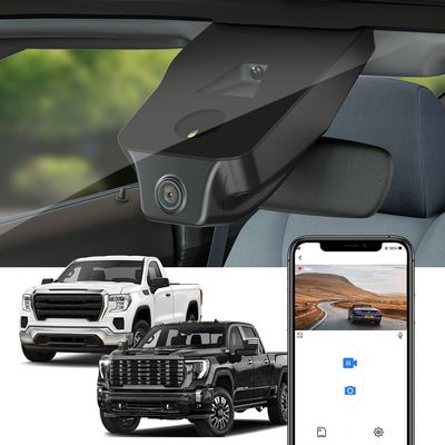 Fitcamx 4K Dash Cam Suitable for GMC Sierra 1500 2500HD 3500HD (HD2-6275, Small Cover) 2020-2026, OEM Factory Look, UHD 2160P Video, WiFi & APP, Loop Recording, G-Sensor, Plug & Play, 64GB Card