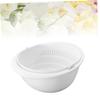 DECHOUS 3pcs Double-layer Rotating Drain Basket Multifunctional Kitchen Storage for Fruits Vegetables Special Draining Design Drainage Practical White Storage view 3
