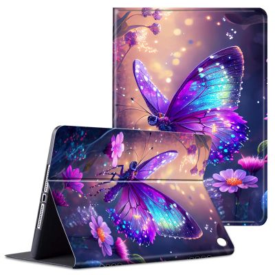 ACWDMKH Case for Amazon Kindle Fire HD 10 & 10 Plus Tablet (13th/11th Generation, 2023/2021 Release) 10.1",PU Leather Slim Folio Stand Multiple Viewing Angles with Auto Wake/Sleep,Glitter Butterfly