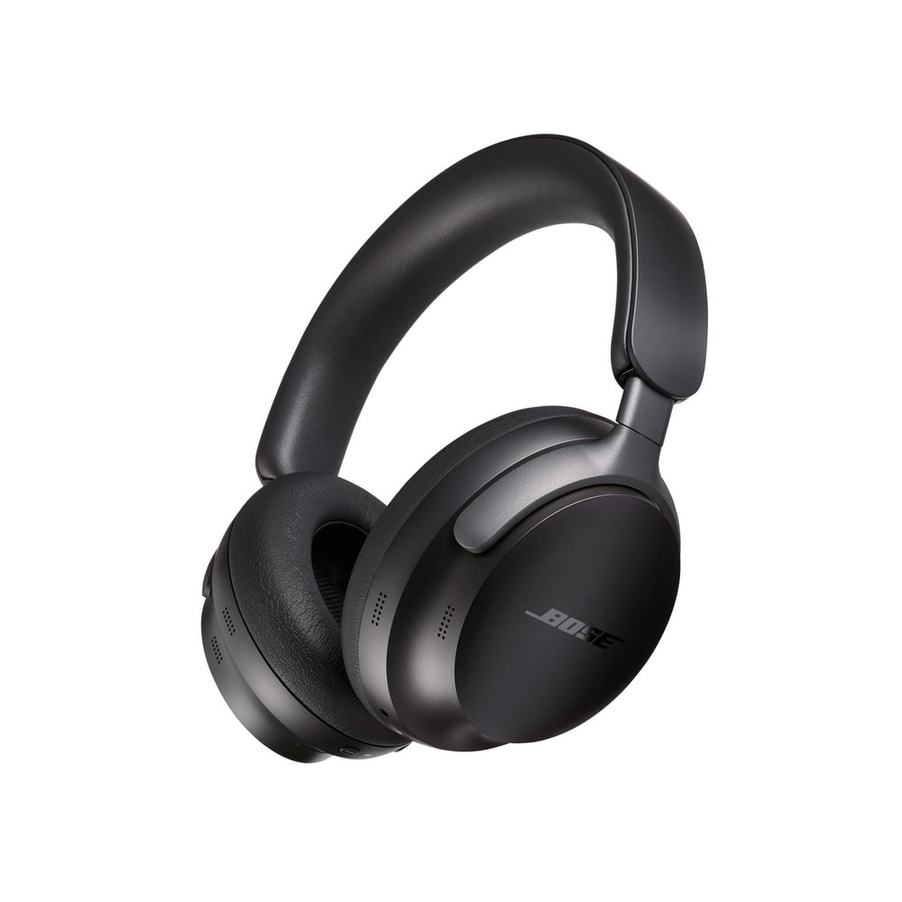 Bose QuietComfort Ultra Wireless Noise Cancelling Headphones with Spatial Audio, Over-The-Ear Headphones with Mic, Up to 24 Hours of Battery Life, Black (Renewed)